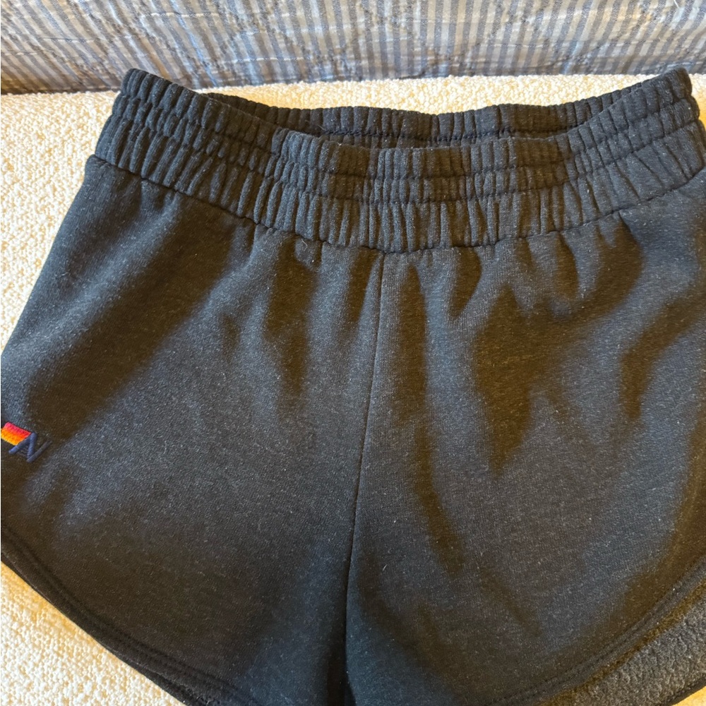 Aviator Nation BOLT STITCH LOUNGER ZIP SHORTS BLACK/WHITE - Picture 7 of 8